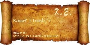 Kampf Elemér névjegykártya